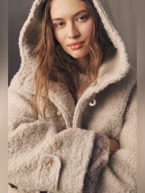 NWT Size XS (P2P 21") - Pilcro Wool Blend Hooded Duffle Coat (NWT US$ 228)